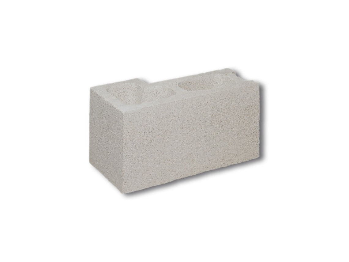 Bloco De Concreto Liso Com Repelente De Água Cinza / Canto Liso / Unidade
