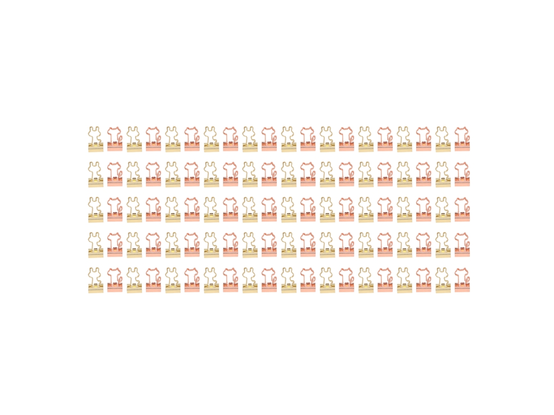 100 Pinças para Papéis com Força Forte Resistente À Oxidação Metal Pinças Coelhos Gatos para Escritório