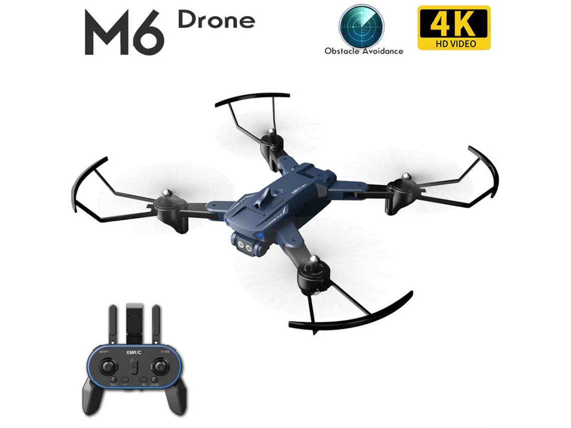 M6 Mini Controle Remoto Drone 4K Duração Da Bateria: 15 Min Azul