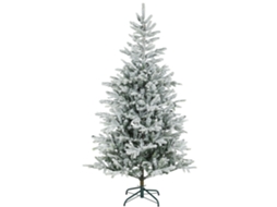 Árvore de Natal Artificial 180cm 1207 Galhos Retardante a Chama Espessa Efeito Realista Nevada Base Metálica Dobrável para Casa Escritório Ge