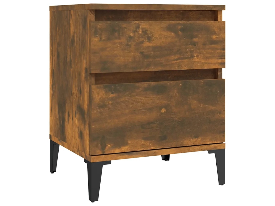 Bedside Cabinet, Bedside Cabinets Vidaxl Marrom Madeira Processada (n/a)