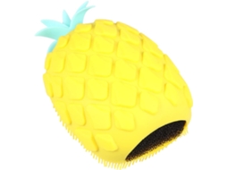 Escova De Banho Ounona Para Massagem E Limpeza Da Pele, Formato De Abacaxi, Silicone Amarelo Com Esponja Integrada Para