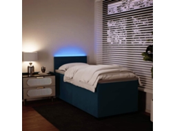 Vidaxl Cama Boxspring Com Colchão 90x200 Cm Veludo Azul