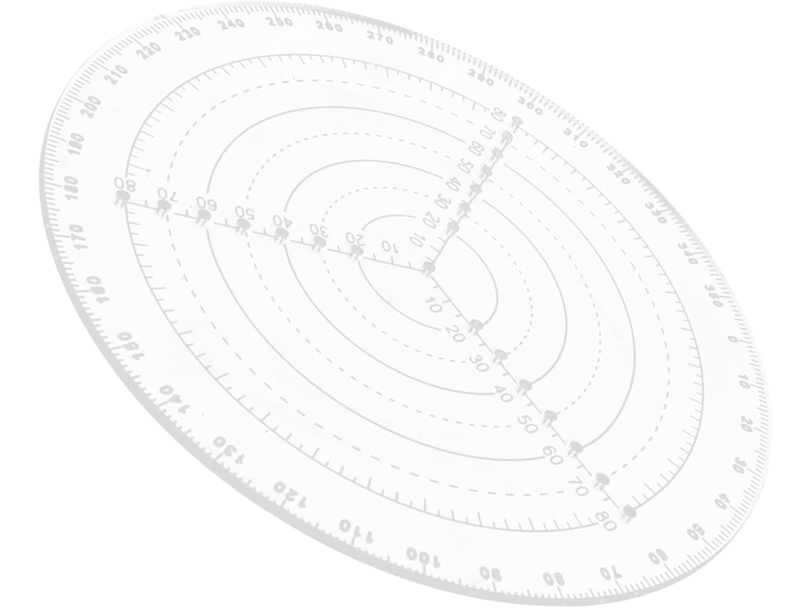 Topbathy Régua Circular de Plástico Transparente Healeved para Desenho Preciso Círculos, Ferramenta Criação
