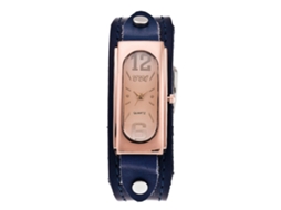 Relógio Masculino de Quartzo Ccq Retangular Vintage Pulseira Pu Couro Azul