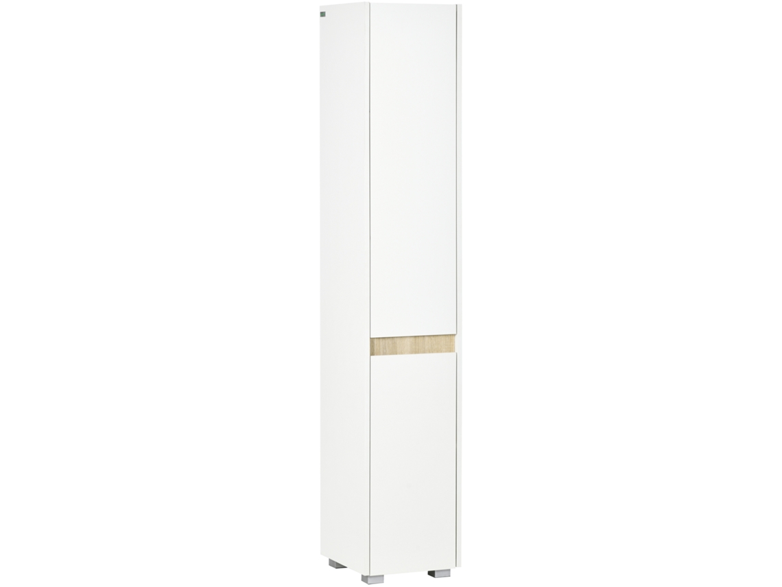 Coluna Casa de Banho Melamina de Madeira e Abs Cor White 30x33x165cm Kleankin