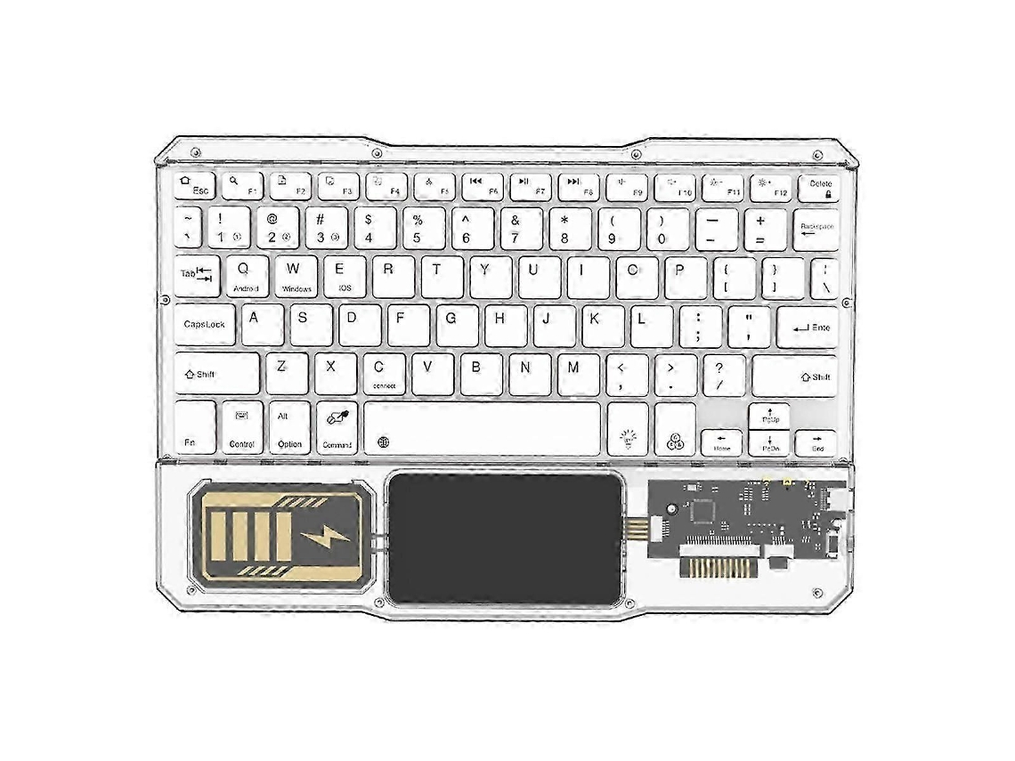 Teclado Sem Fio Luminoso, Touchpad Recarregável, Teclados Bluetooth Para Telefone, Pc, Tablet E Jogos Ly Ebike