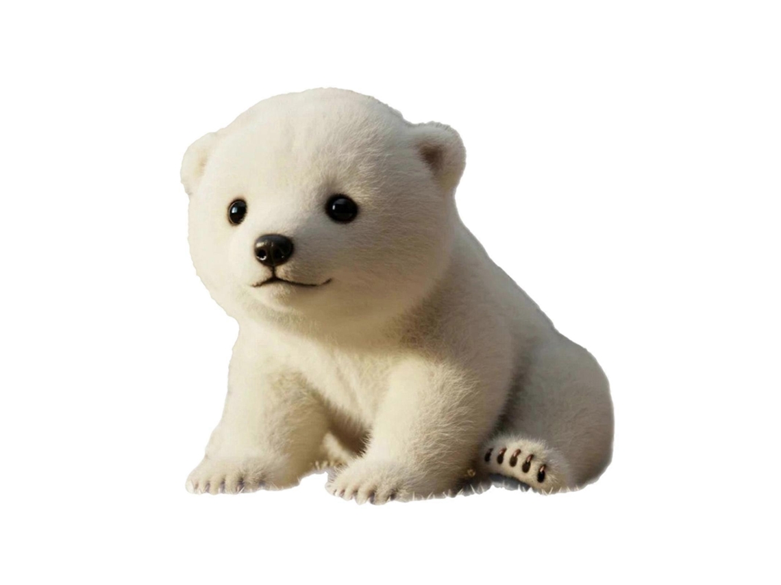 Boneco De Pelúcia Urso Polar Branco 28cm, Macio, Para Presente