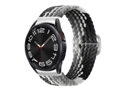 Bracelete para Samsung Galaxy Watch 7/6/5/4 Nylon Trançado Eight Buckle Chocolate XIAOMOYU