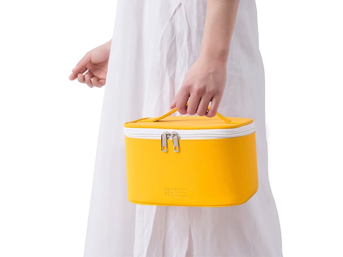 Bolsa De Maquiagem Bolsas De Cosméticos Grande Bolsa Profunda Organizadora De Viagem Bolsas À Prova D'Água Amarelo Brilhante ZMDECQNA