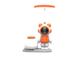 Lâmpada De Mesa Hk28 3 Urso Espacial Laranja Tropical Com Cabo Usb Diy