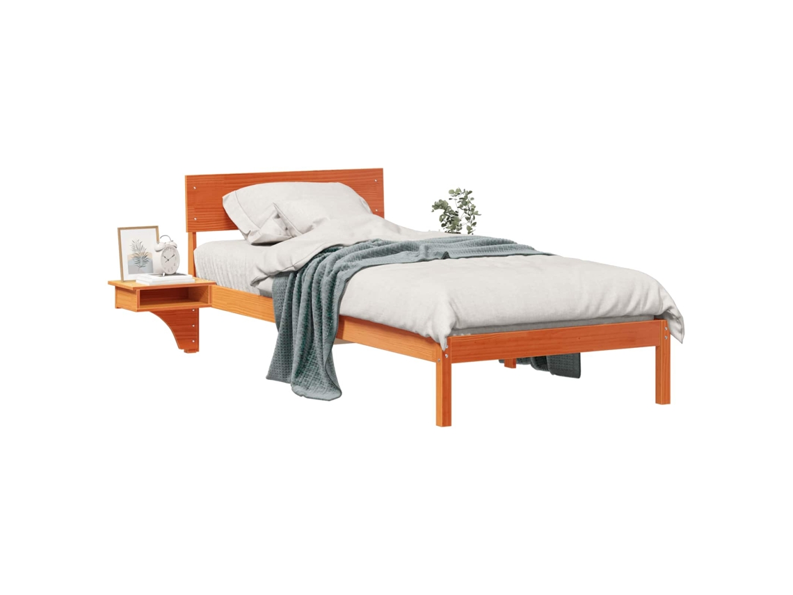 Estrutura da Cama com Cabeceira Marrom Cera 80x200 cm MAISON EXCLUSIVE