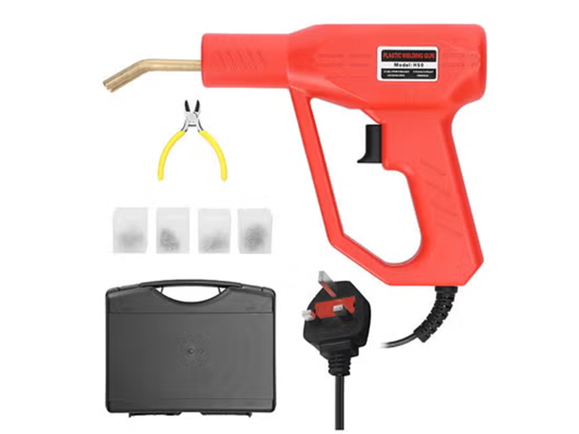 Kit de soldagem portátil de plástico de 50 W, ferramenta manual para reparar rachaduras e furos, com 4 caixas de composto de soldagem.
