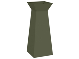 Conjunto 1 Vaso De Jardim Vidaxl Verde-azeitona Aço (40 X 40 X 100 Cm)