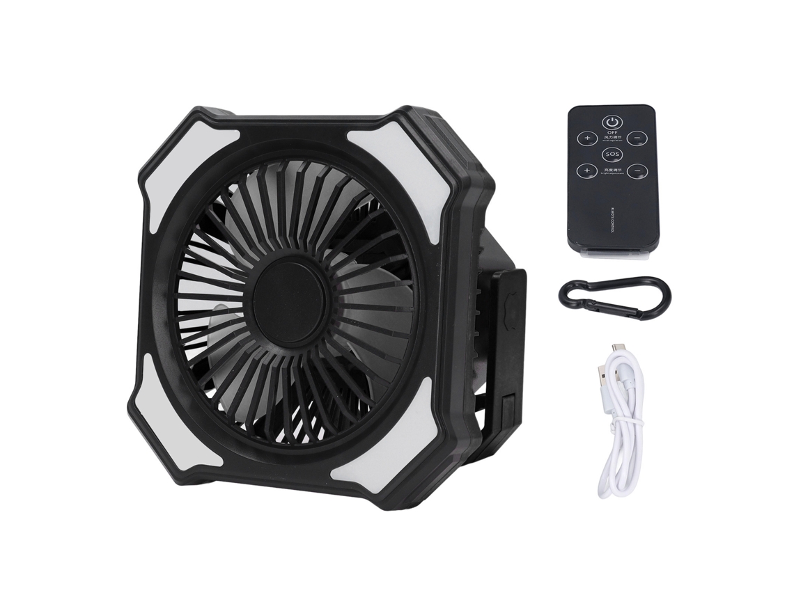 Ventilador Portátil Recarregável Led Bateria 10000mah Preto