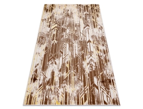 Tapete Mefe Moderno B402 Vintage - Structural Dois Níveis de Lã Cinza Bege Escuro (180 x 270 cm)