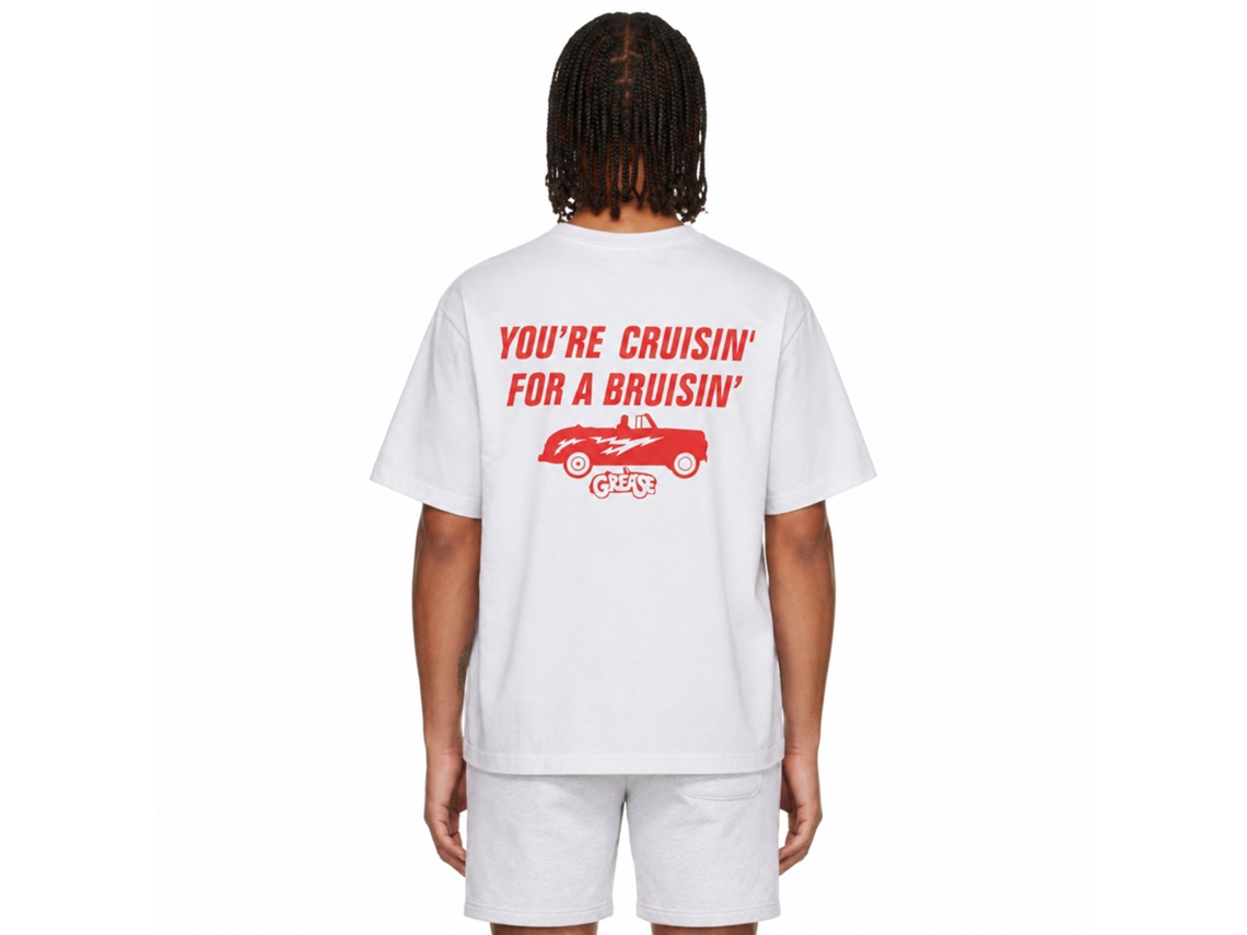 Rockinstone Grease Cruisin For A Bruisin White T-shirt Size:l