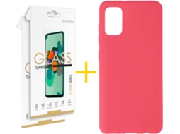Kit Capa e 2 Películas Samsung Galaxy A51 5G SKYHE Liso (Rosa)