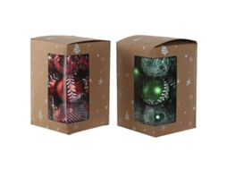 Bolas de Natal HOME ESPRIT Vermelho Verde PVC 16 x 16 x 24 cm (2 Unidades)