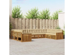 Vidaxl Conjunto De Sofás Para Exterior 9 Unid. Natural E Bege