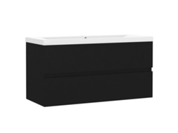 Sink Cabinet With Basin, Sink Cabinets With Basins Vidaxl Preto Madeira Processada (90 X 38.5 X 45 Cm)