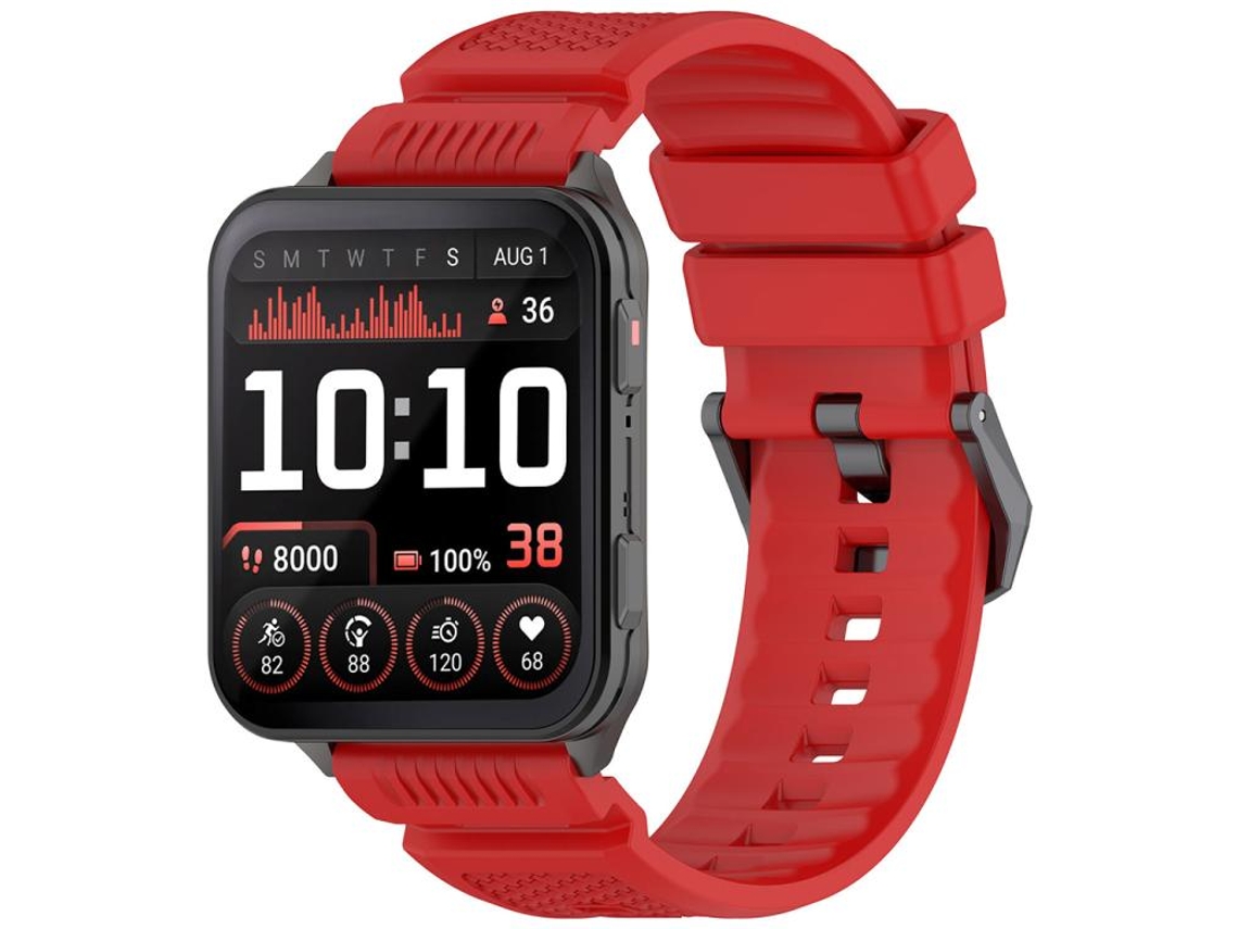 Bracelete para Garmin XIAOMOYU Venu X1 Silicone Fivela de Aço Preta Vermelha