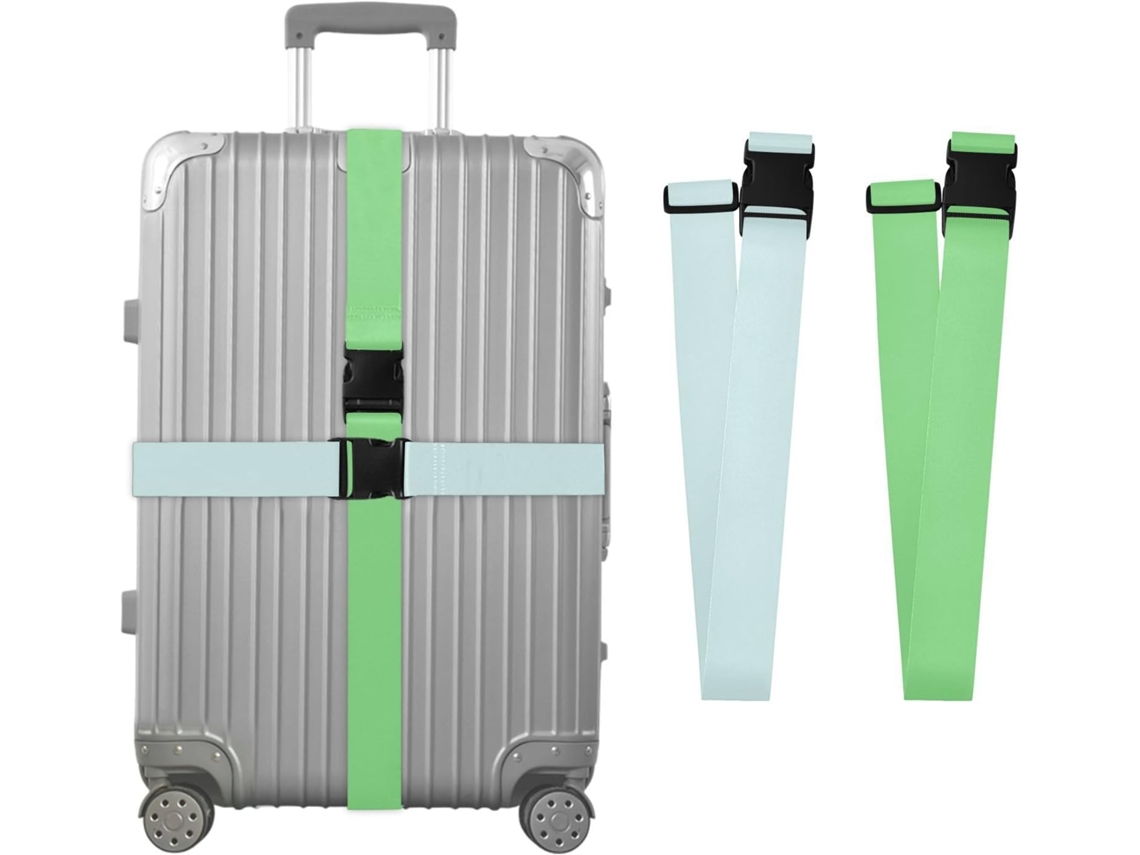 Conjunto De 2 Cintas Bagagem Ajustáveis E Resistentes Para Malas Acessórios Viagem Essenciais