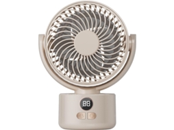 Ventilador Circulação Usb Branco Visor Digital P/ Camping