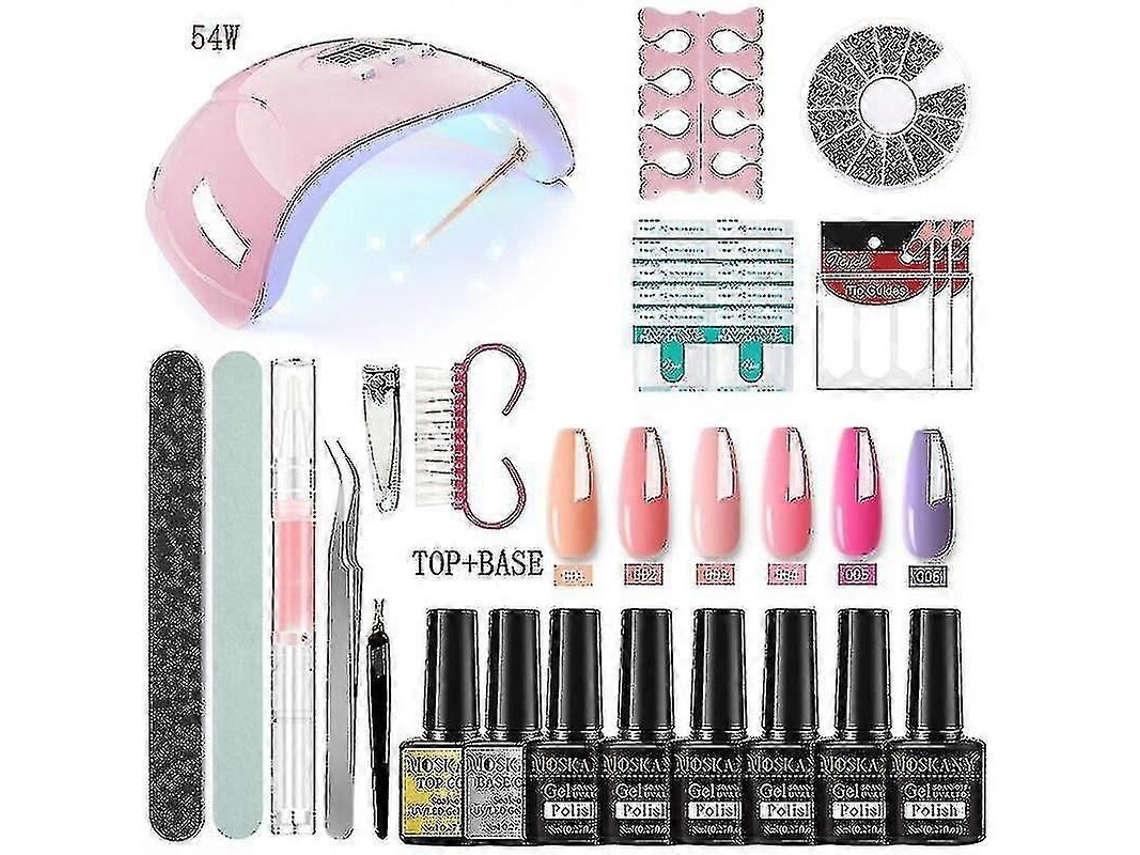 Kit de Unhas Gel Profissional Conjunto com 120w/54w Lâmpada Unha Uv e Broca Compatível Todo o G El Secagem Esmalte M GOKOCO