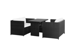 Conjunto De Sofás Para Jardim 11 Pcs Vime Pe Preto Dkd Home Decor