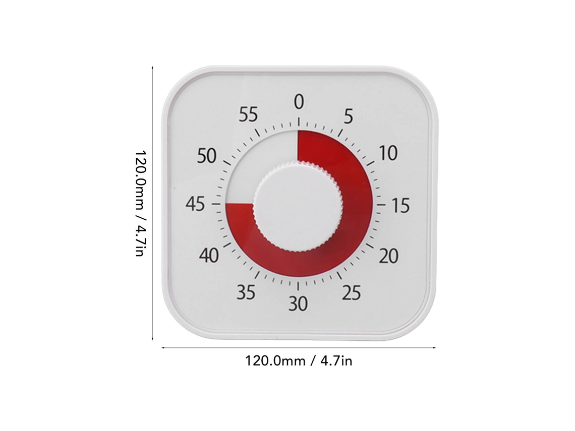 Cronômetro Visual 60 Minutos Silencioso para Crianças Cozinha Estudo Abs