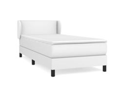 Cama com Molas Couro Artificial Branco MAISON EXCLUSIVE 100x200 cm