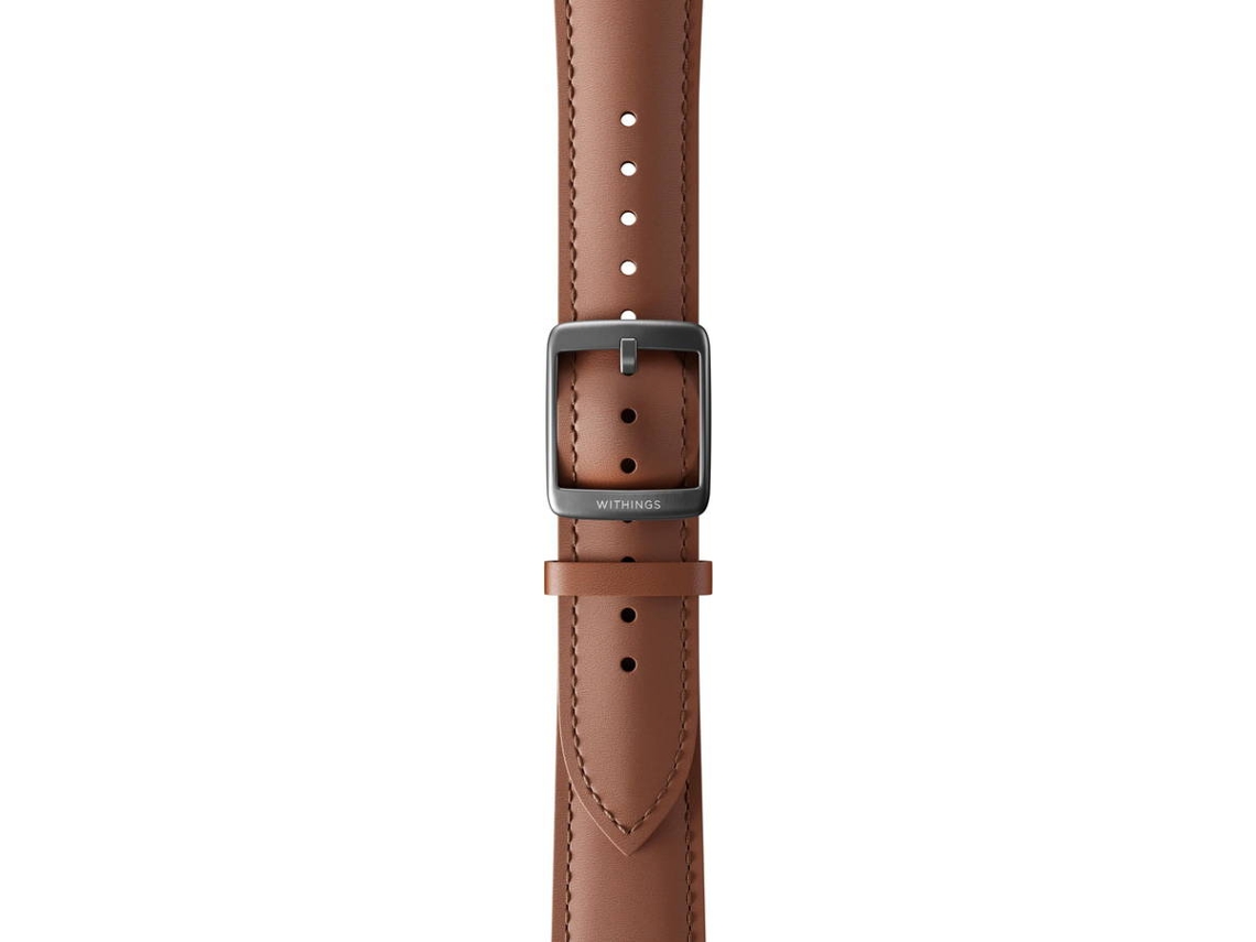 Bracelete cabedal WITHINGS 20mm Castanho/Cinzento
