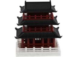 Miniatura de Pavilhão Kichouse em Estilo Antigo, Feita de Plástico com Detalhes Delicados e Design À Luz, para Micro CHABERLU