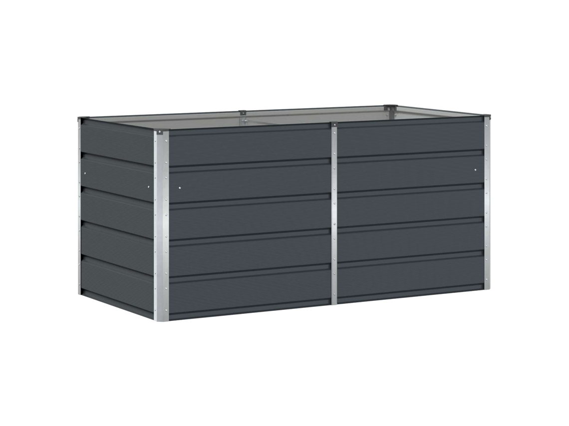 Conjunto 1 Vaso De Jardim Vidaxl Antracite Aço (160 X 80 X 75 Cm)
