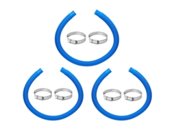 Mangueira Terminal Para Limpeza De Fundo De Piscina 32mm Azul Com Abraçadeiras Compatível Com Bomba In-tex 607 637 (3 Conjuntos)