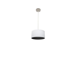 Pingente Tatiana 1Xe27 Níquel/Madeira Branco-Preto Regx30X30 Cm FABRILAMP