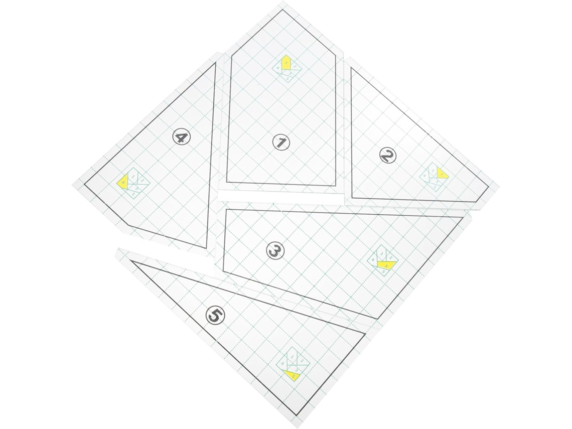 Régua De Tecido Para Patchwork Com 5 Peças, Molde Para Costura, Corte E Medição