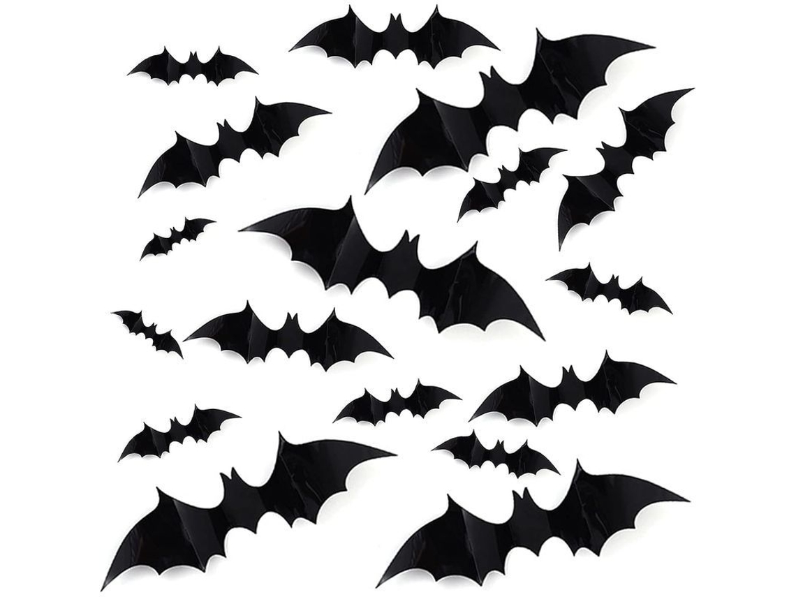 Nova Line adesivos de Morcegos Assustadores 3d em Pvc para Decoração de Halloween, Conjunto de 32 Peças
