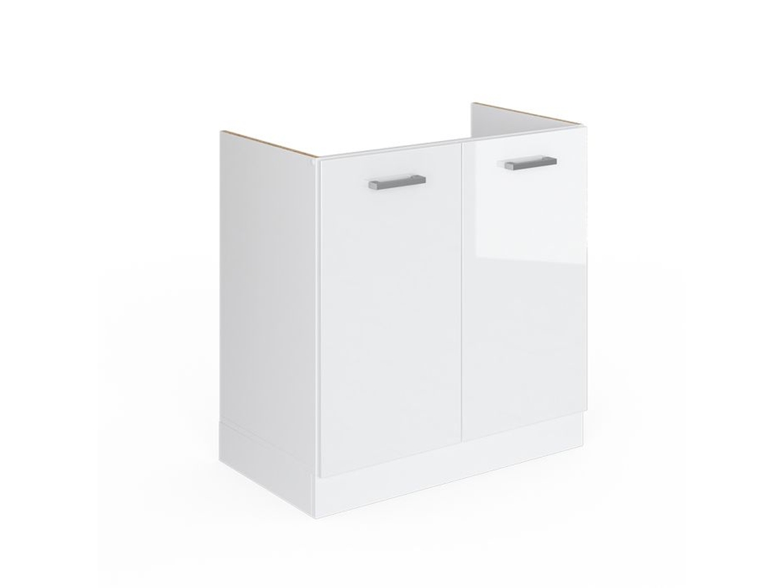 Móvel baixo Vicco R-Line sob pia, branco alto brilho, 80 cm sem bancada