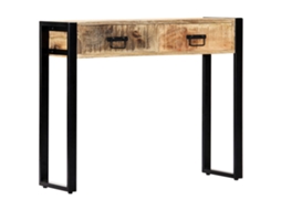 Vidaxl Mesa Consola 90x30x75 Cm Madeira De Mangueira Maciça