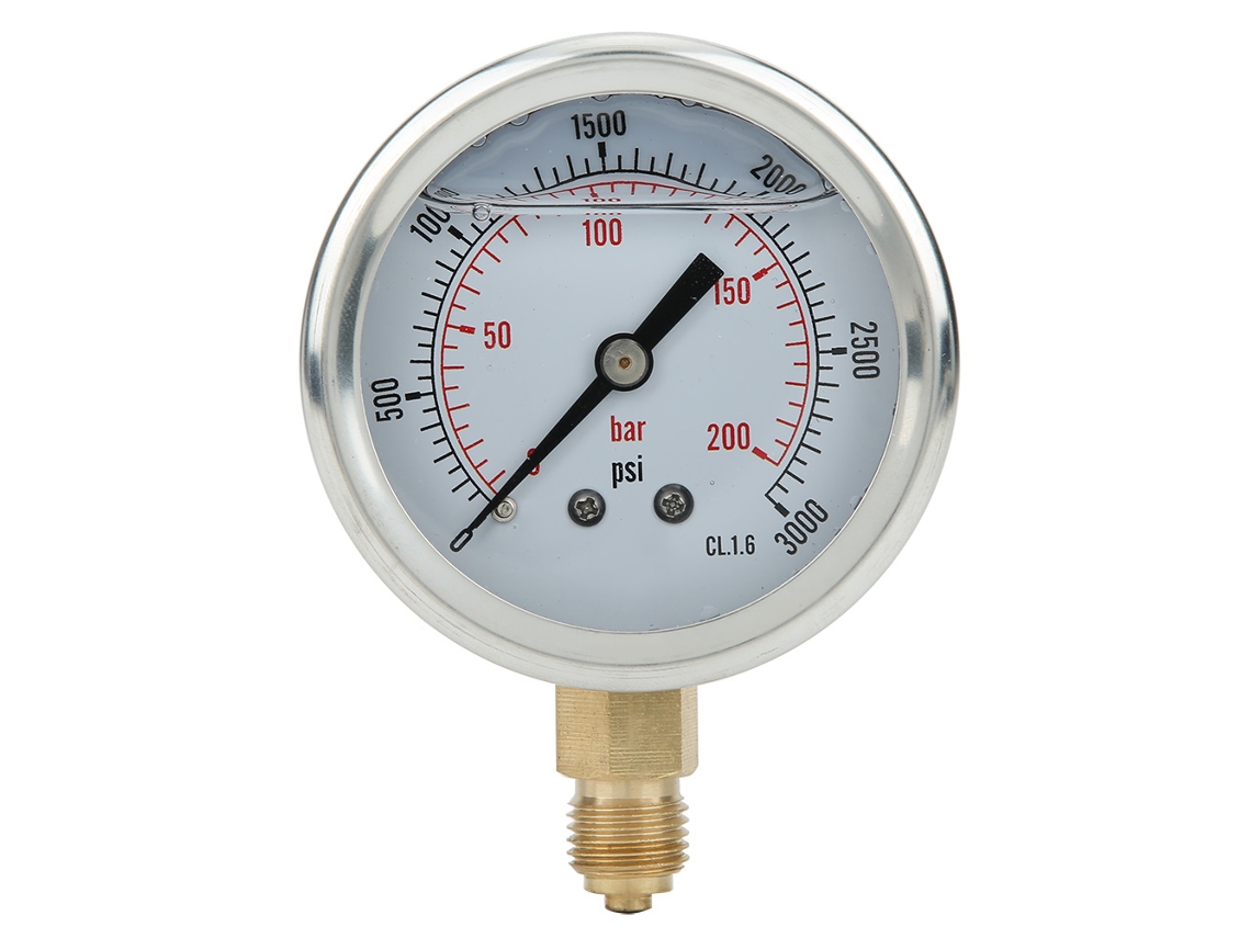 Medidor de Pressão Radial Aço Inoxidável 200bar 1/4bsp Y60 para Medição Residencial e Industrial