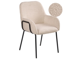 Silla De Comedor Tapizada Beliani Algona De Bouclé Beige 61x57x84