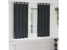 Vidaxl Cortinas Opacas 2 Unid. Cinzento-escuro 140 X 175 Cm Veludo