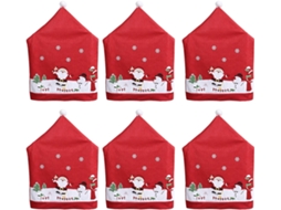 Protetores De Cadeira Festivos Com Estampa De Papai Noel, Tecido Não Tecido, Instalação Rápida