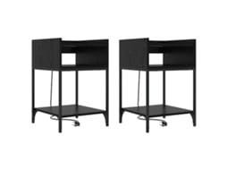 Conjunto de 2 Armários de Cabeceira Carvalho Preto 40x40x61 cm MAISON EXCLUSIVE