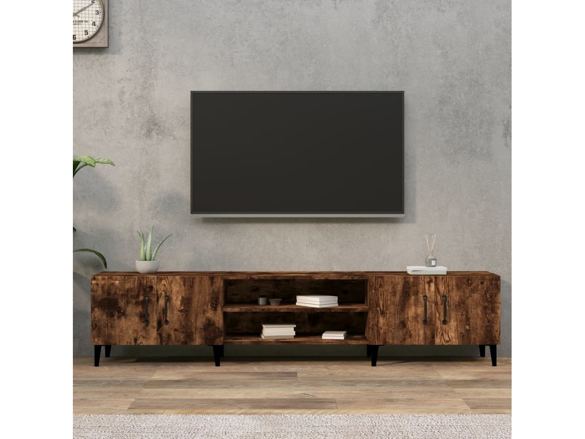 Vidaxl Móvel De Tv 180x31,5x40 Cm Derivados De Madeira Carvalho Fumado