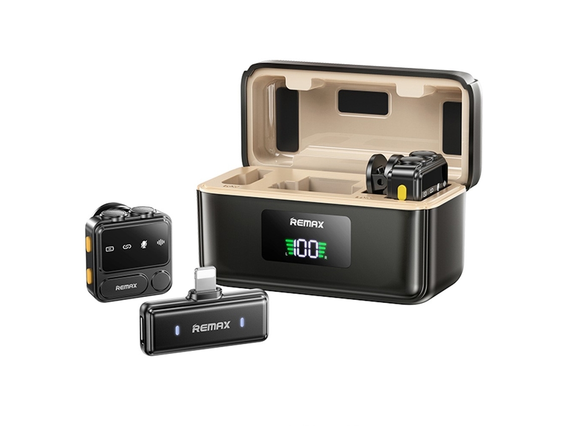 Microfone De Lapela Sem Fio Com Display Digital Um Para Dois Interface Ip Aquaforge