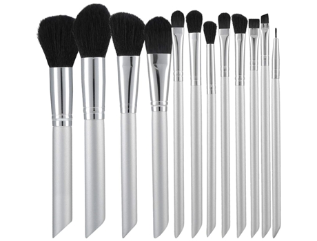 Conjunto de pincéis de maquiagem cinza com 12 peças TOOLS FOR BEAUTY