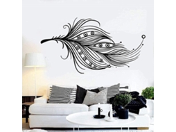 Lindos adesivos de parede em vinil com estampa étnica de penas para casa, sala de estar, quarto, decoração art déco, à prova d'água, 77x41cm
